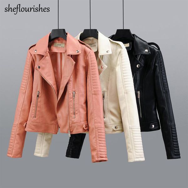 women's leather & faux jacket women 2021 spring casual coat basic black turn down collar slim motor pink white
women's leather & faux jacket women 2021 spring casual coat basic black turn down collar slim motor pink white