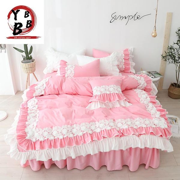 bedding sets pure cotton lace pink white duvet cover set luxury bed linen princess skirt twin king wedding bedclothes
bedding sets pure cotton lace pink white duvet cover set luxury bed linen princess skirt twin king wedding bedclothes