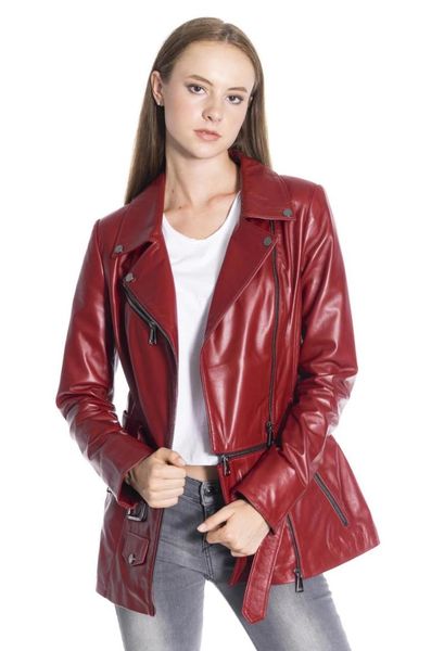 women's leather & faux women winter jacket genuine real coat lambskin female parka, Black
women's leather & faux women winter jacket genuine real coat lambskin female parka, Black