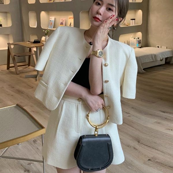 women's tracksuits korean fashion casual tweed two piece set women short jacket coat + high waist shorts suits summer crop pants 2, Gray
women's tracksuits korean fashion casual tweed two piece set women short jacket coat + high waist shorts suits summer crop pants 2, Gray