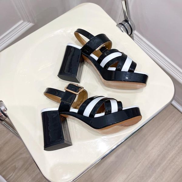 sandals high heel platform spring and summer one-line buckle casual comfortable leather women shoes, Black
sandals high heel platform spring and summer one-line buckle casual comfortable leather women shoes, Black