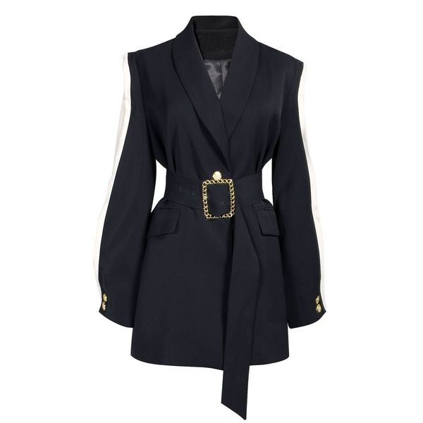 suits vintage elegant female Msxu button thin tunic bands special design office work suit, White;black
suits vintage elegant female Msxu button thin tunic bands special design office work suit, White;black