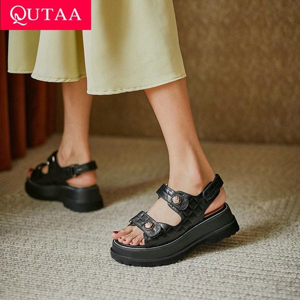 sandals qutaa 2021 square med heel genuine leather summer female shoes hook&loop ankle strap buckle women pumps big size 34-42, Black
sandals qutaa 2021 square med heel genuine leather summer female shoes hook&loop ankle strap buckle women pumps big size 34-42, Black