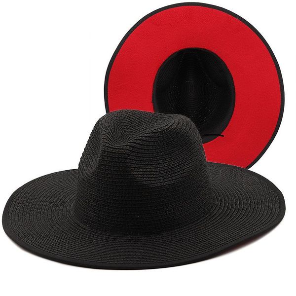 wide brim hats classics black and red vintage panama jazz straw fedora for women handwork beach casual lager caps, Blue;gray
wide brim hats classics black and red vintage panama jazz straw fedora for women handwork beach casual lager caps, Blue;gray