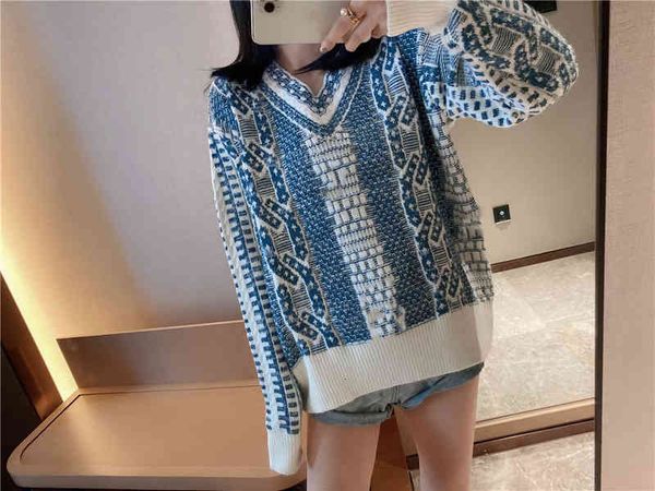 sweaters women's sweater fashion catwalk knit pullover v-neck long-sleeved casual loose coat 4dgr, White;black
sweaters women's sweater fashion catwalk knit pullover v-neck long-sleeved casual loose coat 4dgr, White;black