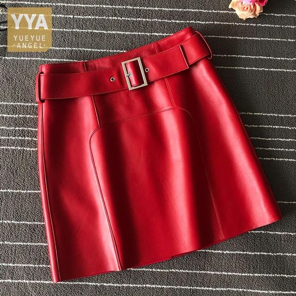 women sheepskin genuine leather skirt high waist wrap a-line zipper mini skirts streetwear fashion female autumn, Black
women sheepskin genuine leather skirt high waist wrap a-line zipper mini skirts streetwear fashion female autumn, Black