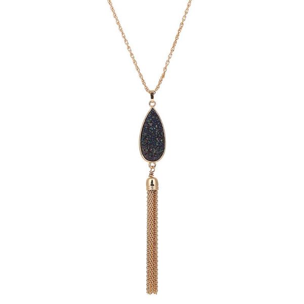pendant necklaces fashion long chain women natural druzy stone pear tassel twist gold necklace nks270, Silver
pendant necklaces fashion long chain women natural druzy stone pear tassel twist gold necklace nks270, Silver