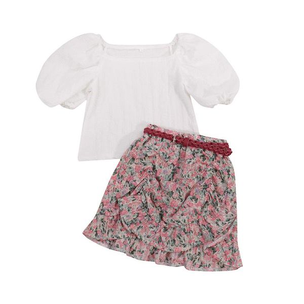 clothing sets fashion girls clothes set solid color short puff sleeve square collar + floral print skirt with waistband kids, White
clothing sets fashion girls clothes set solid color short puff sleeve square collar + floral print skirt with waistband kids, White