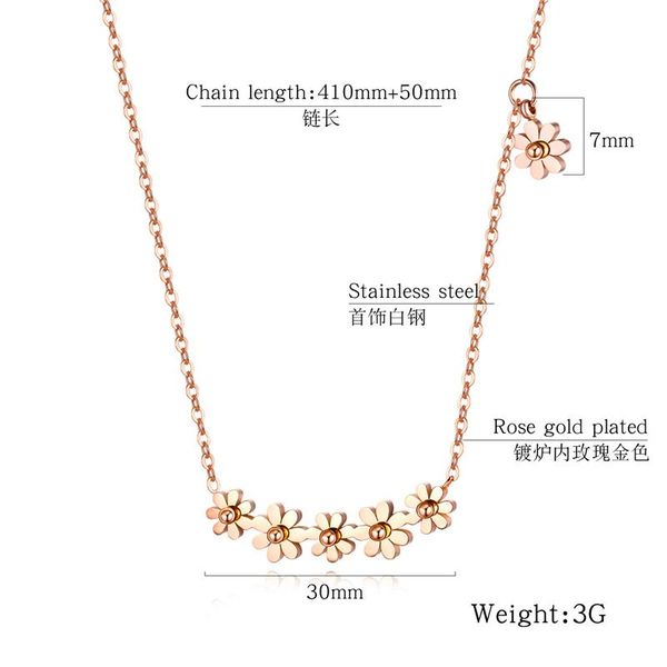 chains japanese and korean titanium steel plated rose gold small daisy necklace female clavicle chain fashion all-match jewelry, Silver
chains japanese and korean titanium steel plated rose gold small daisy necklace female clavicle chain fashion all-match jewelry, Silver