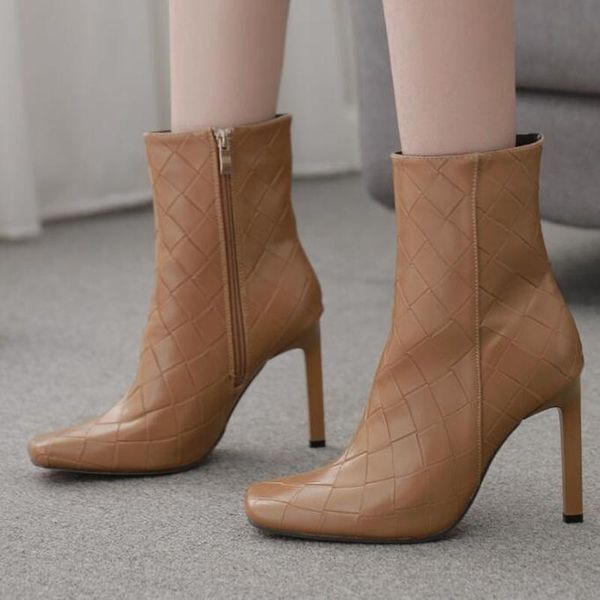 boots autumn women square toe high heels fashion stiletto ankle women's large size short winter woman leather, Black
boots autumn women square toe high heels fashion stiletto ankle women's large size short winter woman leather, Black