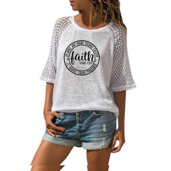 women's t-shirt 2021 fashion lace crew neck faith letters print for women harajuku 3/4 sleeve plus size 5xl, White
women's t-shirt 2021 fashion lace crew neck faith letters print for women harajuku 3/4 sleeve plus size 5xl, White