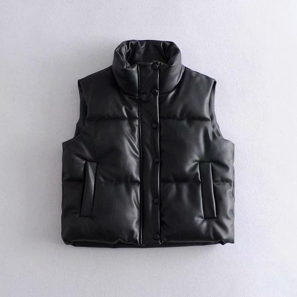 women's vests 2021 autumn winter black warm faux leather vest women fashion zipper sleeveless coat female casual short outwear ladies, Black;white
women's vests 2021 autumn winter black warm faux leather vest women fashion zipper sleeveless coat female casual short outwear ladies, Black;white