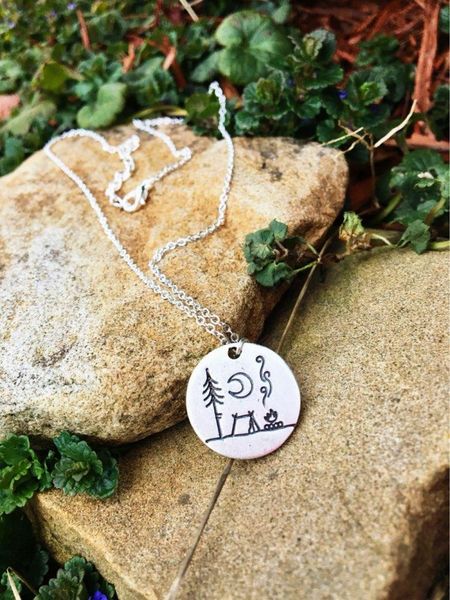 pendant necklaces lovely camping under a big bright moon necklace outdoor jewelry simple life gifts for campers sanlan, Silver
pendant necklaces lovely camping under a big bright moon necklace outdoor jewelry simple life gifts for campers sanlan, Silver