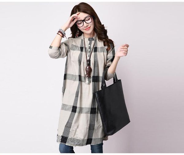 women's polos arrive women long sleeve plaid shirt cotton linen loose blouses girl classic spring fall, White
women's polos arrive women long sleeve plaid shirt cotton linen loose blouses girl classic spring fall, White