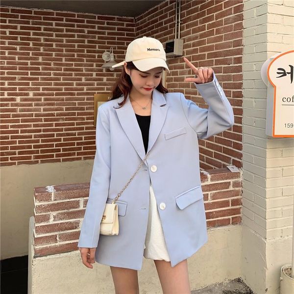 women's suits & blazers ftlzz spring autumn women high street notched single breasted blazer office lady solid color long sleeve loose, White;black
women's suits & blazers ftlzz spring autumn women high street notched single breasted blazer office lady solid color long sleeve loose, White;black
