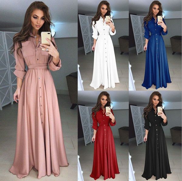 shirt v neck dress for women casual long sleeve vintage button es ladies elegant office lady 210514, Black;gray
shirt v neck dress for women casual long sleeve vintage button es ladies elegant office lady 210514, Black;gray