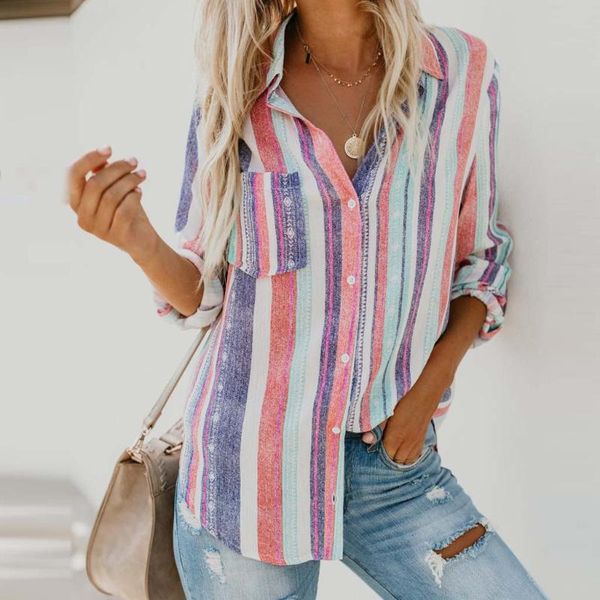 women's blouses & shirts arrival autumn long sleeve stripe print blouse turn down collar button shirt 2021 female summer clothes fn55, White
women's blouses & shirts arrival autumn long sleeve stripe print blouse turn down collar button shirt 2021 female summer clothes fn55, White