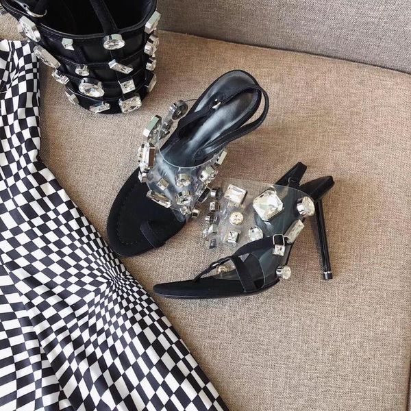 sandals summer women party thong ladies transparent crystal thin heels zapatillas mujer designer shoes, Black
sandals summer women party thong ladies transparent crystal thin heels zapatillas mujer designer shoes, Black