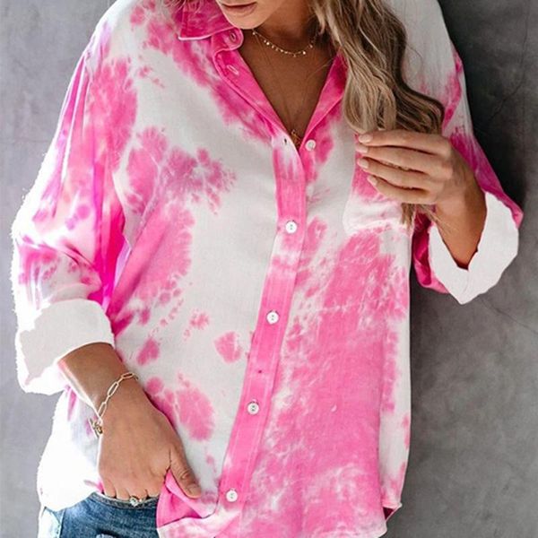 women's autumn blouse 2021 retro gradient printing loose tie-dyed button shirt notched streetwear single breasted casual blouses & shir, White
women's autumn blouse 2021 retro gradient printing loose tie-dyed button shirt notched streetwear single breasted casual blouses & shir, White