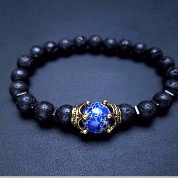 link, chain vintage luxury alloy crown stone bead bracelet for women bangles fashion jewelry, Black
link, chain vintage luxury alloy crown stone bead bracelet for women bangles fashion jewelry, Black