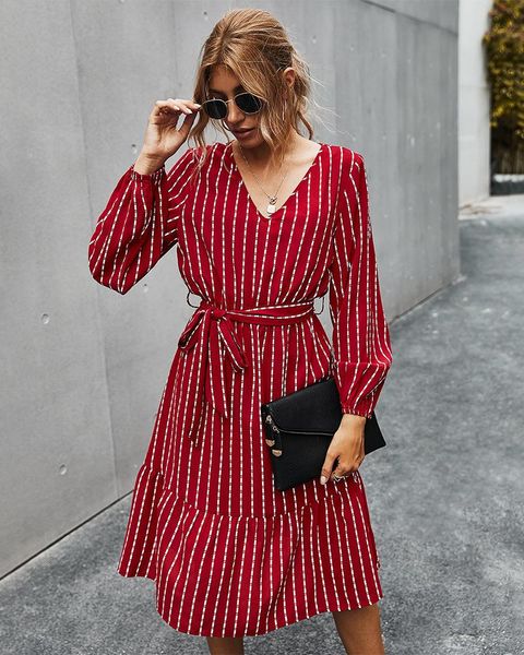casual dresses autumn simple style dress women long sleeve striped fashion est female v-neck patchwork ruffles with belt loose, Black;gray
casual dresses autumn simple style dress women long sleeve striped fashion est female v-neck patchwork ruffles with belt loose, Black;gray
