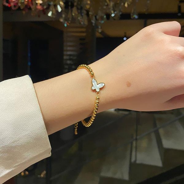 beaded, strands simple titanium steel white shell butterfly bracelet female korean style design, Black
beaded, strands simple titanium steel white shell butterfly bracelet female korean style design, Black