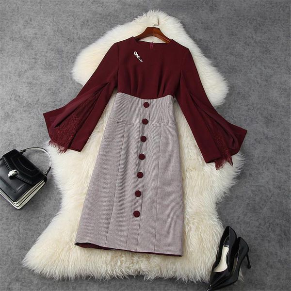 spring designer elegant lady flare sleeve lace patchwork office party pencil dress empire houndstooth vestido woman clothes casual dresses, Black;gray
spring designer elegant lady flare sleeve lace patchwork office party pencil dress empire houndstooth vestido woman clothes casual dresses, Black;gray