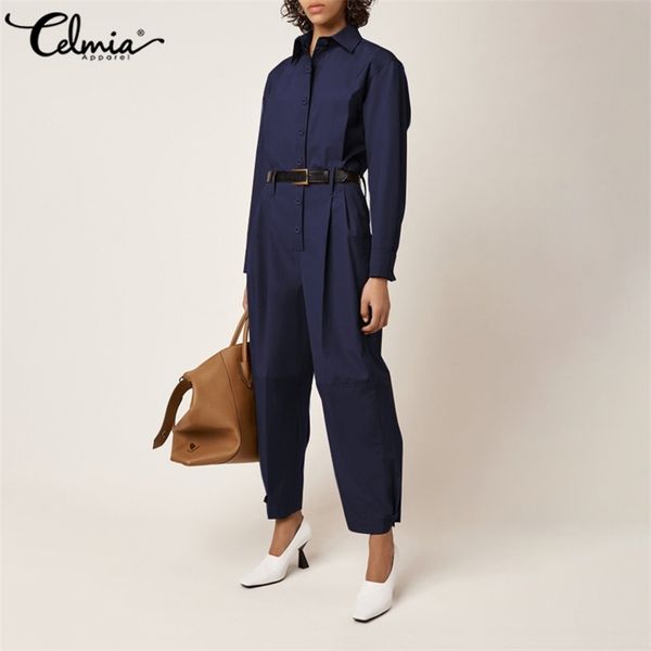 celmia safari jumpsuits fashion womens rompers 2021 autumn long cargo pants casual loose solid playsuits plus size 5xl overalls, Black;white
celmia safari jumpsuits fashion womens rompers 2021 autumn long cargo pants casual loose solid playsuits plus size 5xl overalls, Black;white