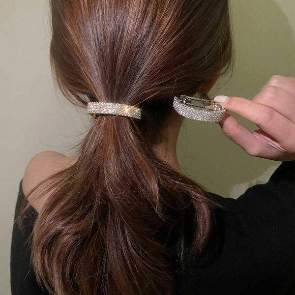 hair accessories fashion golden silver alloy barrettes shiny crystal clip for women ponytail tail holder, Slivery;white 
hair accessories fashion golden silver alloy barrettes shiny crystal clip for women ponytail tail holder, Slivery;white