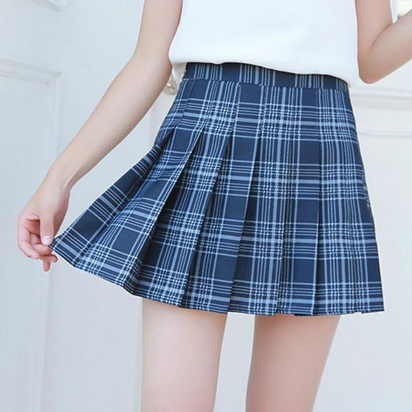 summer women pleat skirt harajuku preppy style plaid skirts mini cute japanese school uniforms ladies jupe kawaii, Black 
summer women pleat skirt harajuku preppy style plaid skirts mini cute japanese school uniforms ladies jupe kawaii, Black