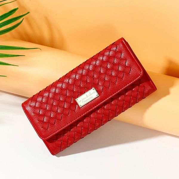 wallets woven mobile wallet women fashion large capacity clutch pu ladies long, Red;black
wallets woven mobile wallet women fashion large capacity clutch pu ladies long, Red;black