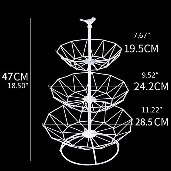 storage baskets 50lb 3 tier fruit metal wire bowl cake stand rack counterorganizer table home decoration
storage baskets 50lb 3 tier fruit metal wire bowl cake stand rack counterorganizer table home decoration