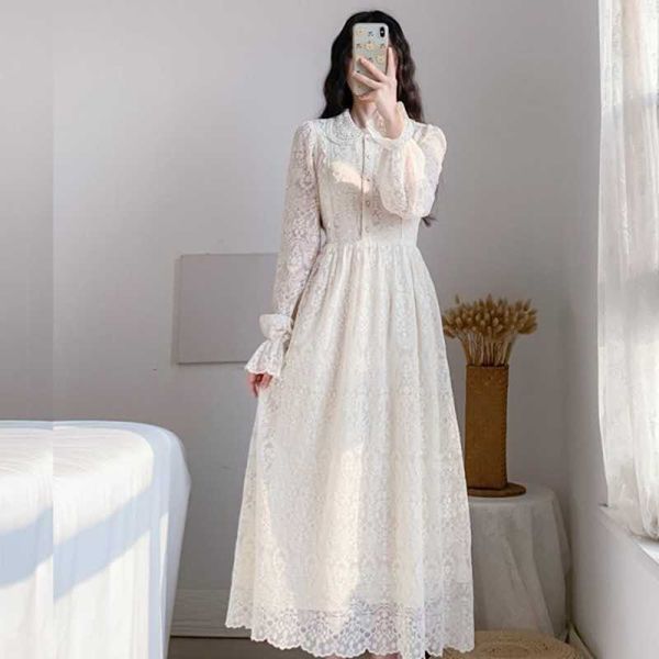 spring summer sweet women's long sleeve lace hollow out embroidery dresses vestidos 210531, Black;gray
spring summer sweet women's long sleeve lace hollow out embroidery dresses vestidos 210531, Black;gray