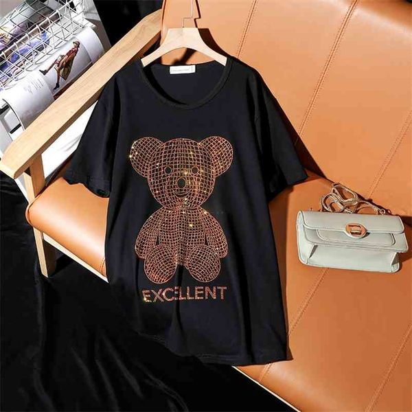 drilling t-shirt women short sleeve summer new loose plus size clothing korean style cartoon diamond t shirts tx164 210330, White
drilling t-shirt women short sleeve summer new loose plus size clothing korean style cartoon diamond t shirts tx164 210330, White