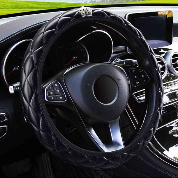 1pc 37-38cm diameter steering wheel cover crystal crown pu leather steering covers non-slip protective car interior accessories y220422
1pc 37-38cm diameter steering wheel cover crystal crown pu leather steering covers non-slip protective car interior accessories y220422