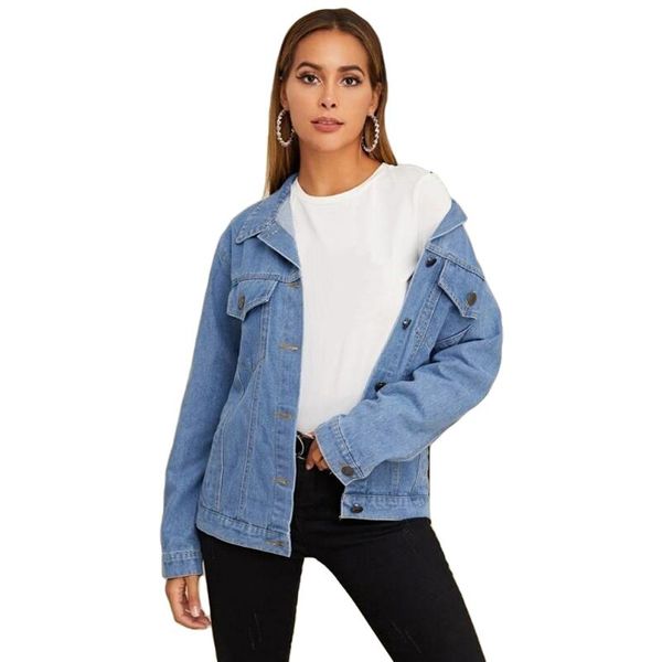 women's jackets fashion spring autumn women denim slim lapel jean jacket long sleeve button single-breasted coat casual ladies outwear, Black;brown
women's jackets fashion spring autumn women denim slim lapel jean jacket long sleeve button single-breasted coat casual ladies outwear, Black;brown