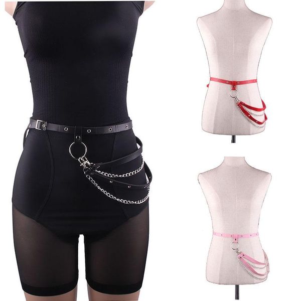 belts women leather skirt ladies suspenders punk gothic rock harness waist metal chain body bondage hollow belt, Black;brown
belts women leather skirt ladies suspenders punk gothic rock harness waist metal chain body bondage hollow belt, Black;brown