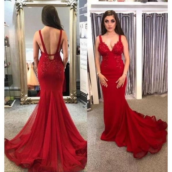 party dresses backless red mermaid prom 2021 sleeveless sweep strain lace applique tull formal evening dress gowns, White;black
party dresses backless red mermaid prom 2021 sleeveless sweep strain lace applique tull formal evening dress gowns, White;black