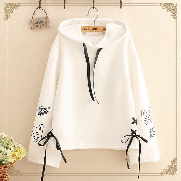 women's hoodies & sweatshirts autumn winter printed lovely cartoon cat loose black white women student cotton lace up pullovers coat
women's hoodies & sweatshirts autumn winter printed lovely cartoon cat loose black white women student cotton lace up pullovers coat