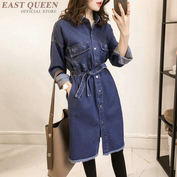 casual dresses denim jeans midi dress with belt autumn winter fall fashion 2021 long sleeve kk2120, Black;gray
casual dresses denim jeans midi dress with belt autumn winter fall fashion 2021 long sleeve kk2120, Black;gray