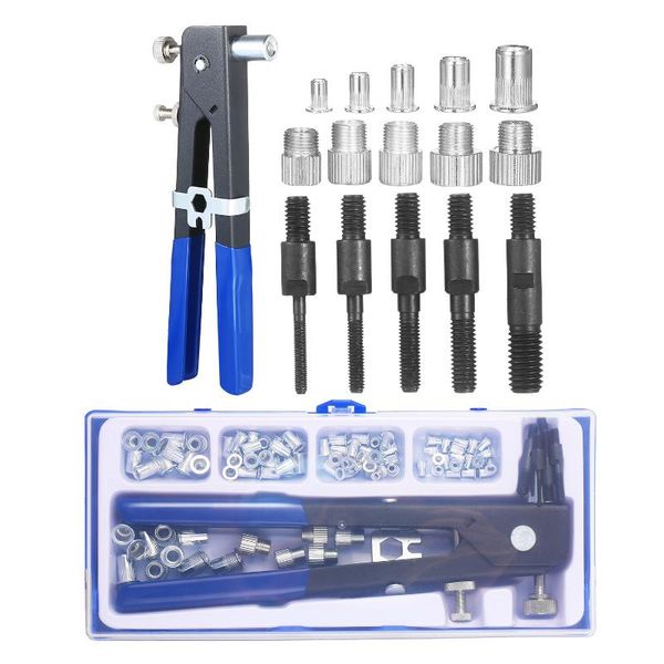 professional hand tool sets 86pcs rivet nut kit set blind riveter wrench threaded insert gun with metric nuts
professional hand tool sets 86pcs rivet nut kit set blind riveter wrench threaded insert gun with metric nuts