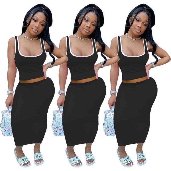 women's solid two piece lady casual fashion sleeveless square collar crop ny bodycon ankle length skirt suits sets, White
women's solid two piece lady casual fashion sleeveless square collar crop ny bodycon ankle length skirt suits sets, White