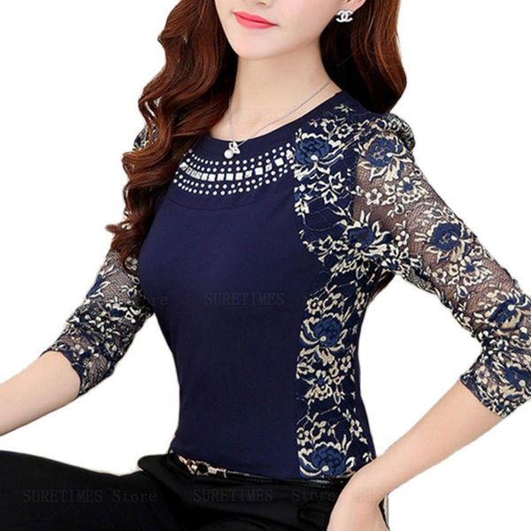 women's blouses & shirts 2021fashion plus size xxxl lace blouse ladies long sleeve slim patchwork for women, White
women's blouses & shirts 2021fashion plus size xxxl lace blouse ladies long sleeve slim patchwork for women, White