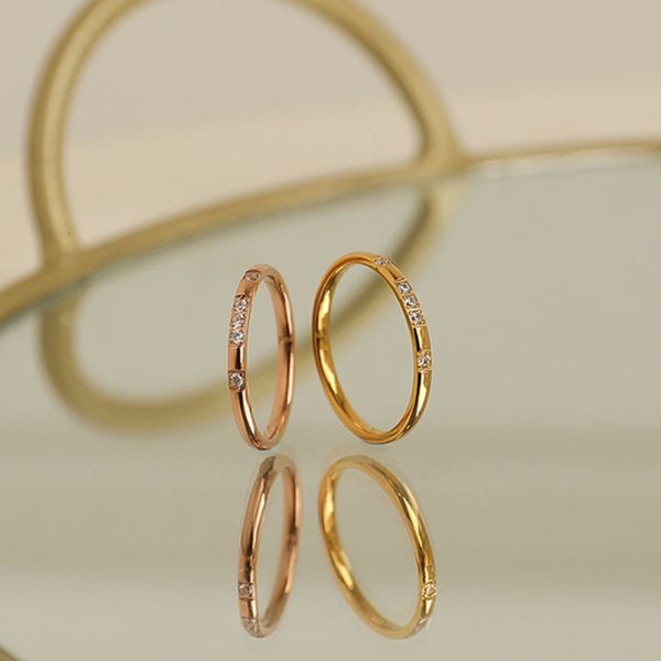 japan and south korea simple diamond inlaid 1314 titanium steel femininity ins net red tail ring 18k rose gold new fashion jewelry, Black 
japan and south korea simple diamond inlaid 1314 titanium steel femininity ins net red tail ring 18k rose gold new fashion jewelry, Black