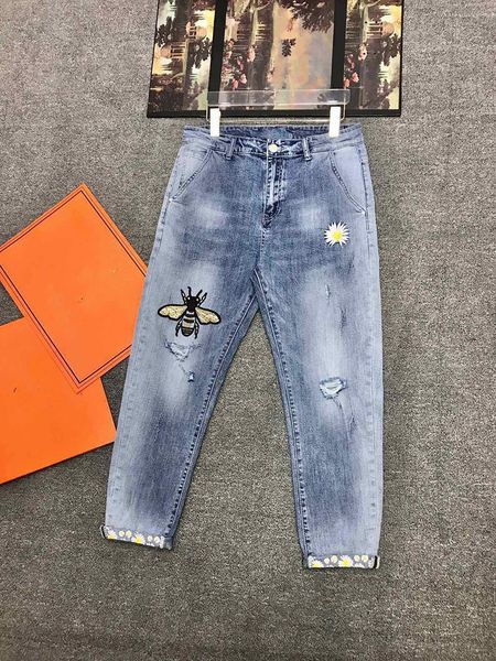 men's jeans wz0906 fashion 2021 runway luxury european design party style clothing, Blue
men's jeans wz0906 fashion 2021 runway luxury european design party style clothing, Blue