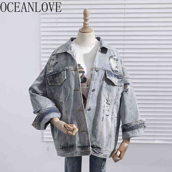 autumn denim jackets solid hole vintage streetwear fashion mujer chaqueta korean bf jacket loose style 17395 210415, Black;brown
autumn denim jackets solid hole vintage streetwear fashion mujer chaqueta korean bf jacket loose style 17395 210415, Black;brown