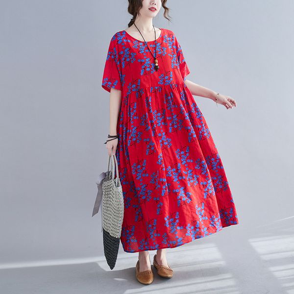 johnature vintage red print ankle-length summer dresses casual o-neck half sleeve loose women mori glirl dresses 210521, Black;gray
johnature vintage red print ankle-length summer dresses casual o-neck half sleeve loose women mori glirl dresses 210521, Black;gray