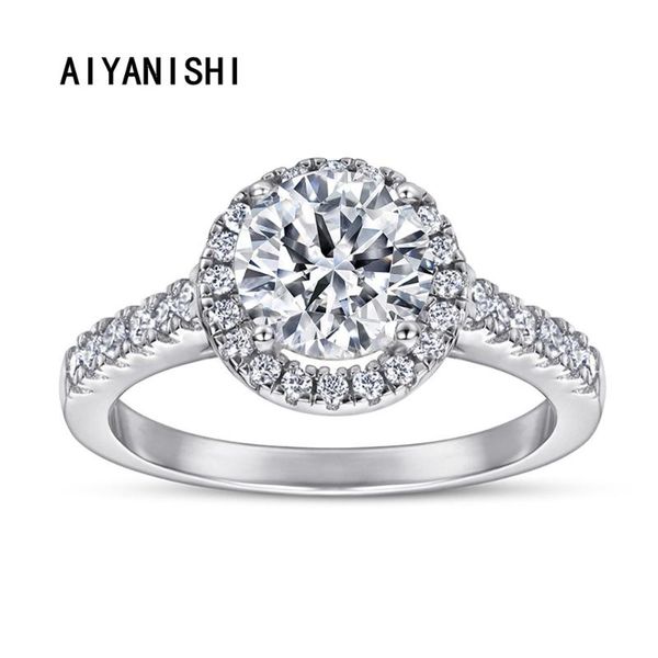 cluster rings aiyanishi s925 for women 1ct wedding ring bridal jewelry round stone engagement party bijoux femme gift drop, Golden;silver
cluster rings aiyanishi s925 for women 1ct wedding ring bridal jewelry round stone engagement party bijoux femme gift drop, Golden;silver