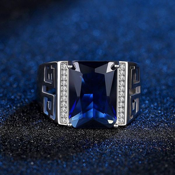 wedding rings classic men's band ring square cut blue zircon engagement finger women business anniversary jewelry party gifts, Slivery;golden
wedding rings classic men's band ring square cut blue zircon engagement finger women business anniversary jewelry party gifts, Slivery;golden