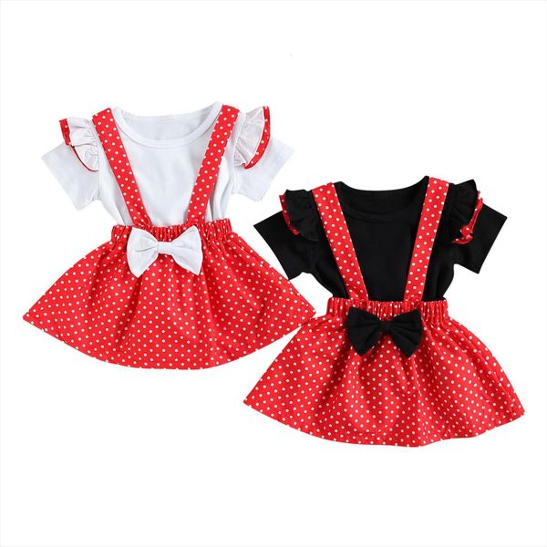 toddler girls summer outfits ruffle fly sleeve t shirt bowknot polka dots suspender skirt 2 piece clothes sets, White
toddler girls summer outfits ruffle fly sleeve t shirt bowknot polka dots suspender skirt 2 piece clothes sets, White